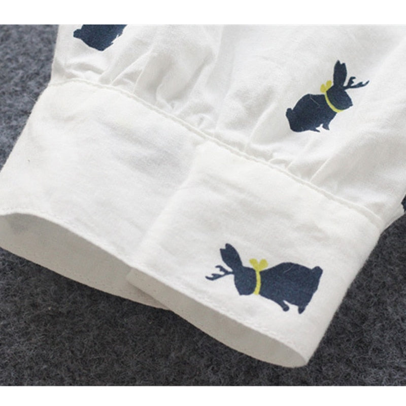 Bunny - De konijn-print overhemdjurk