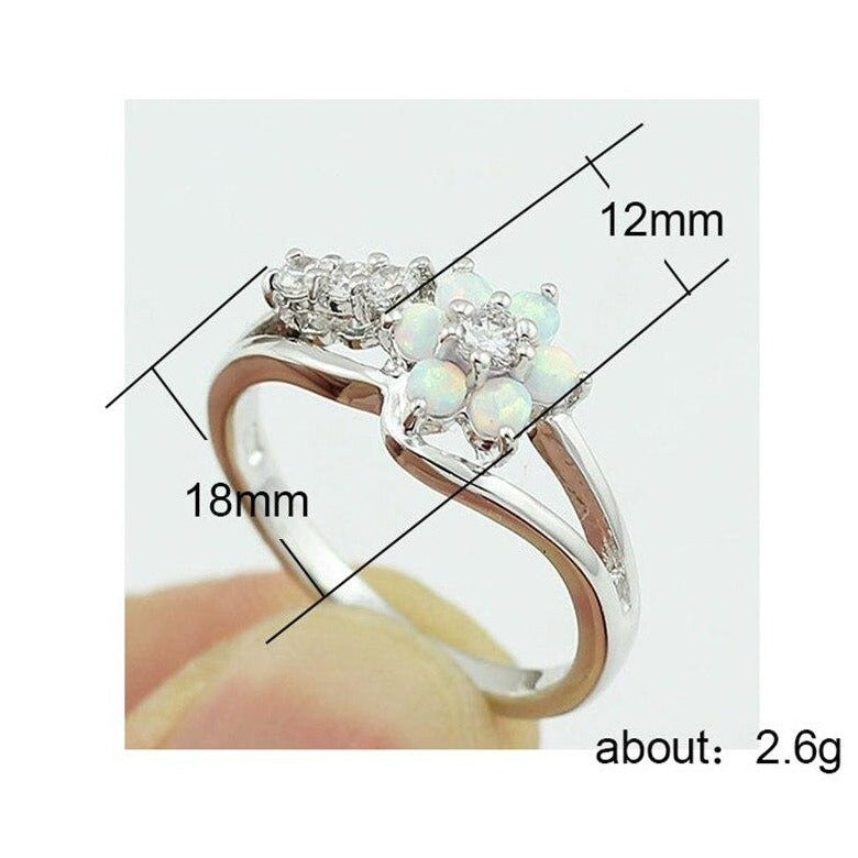 Bloem Opaal Kristal Ring