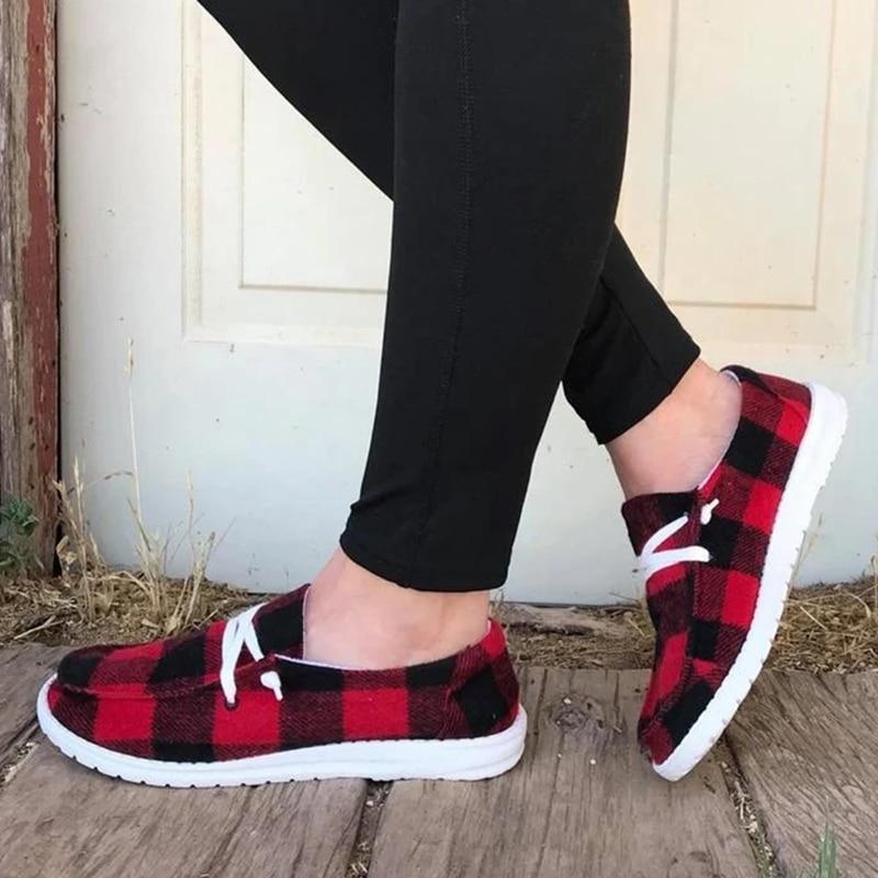 Dames Canvas Lace-Up Loafers