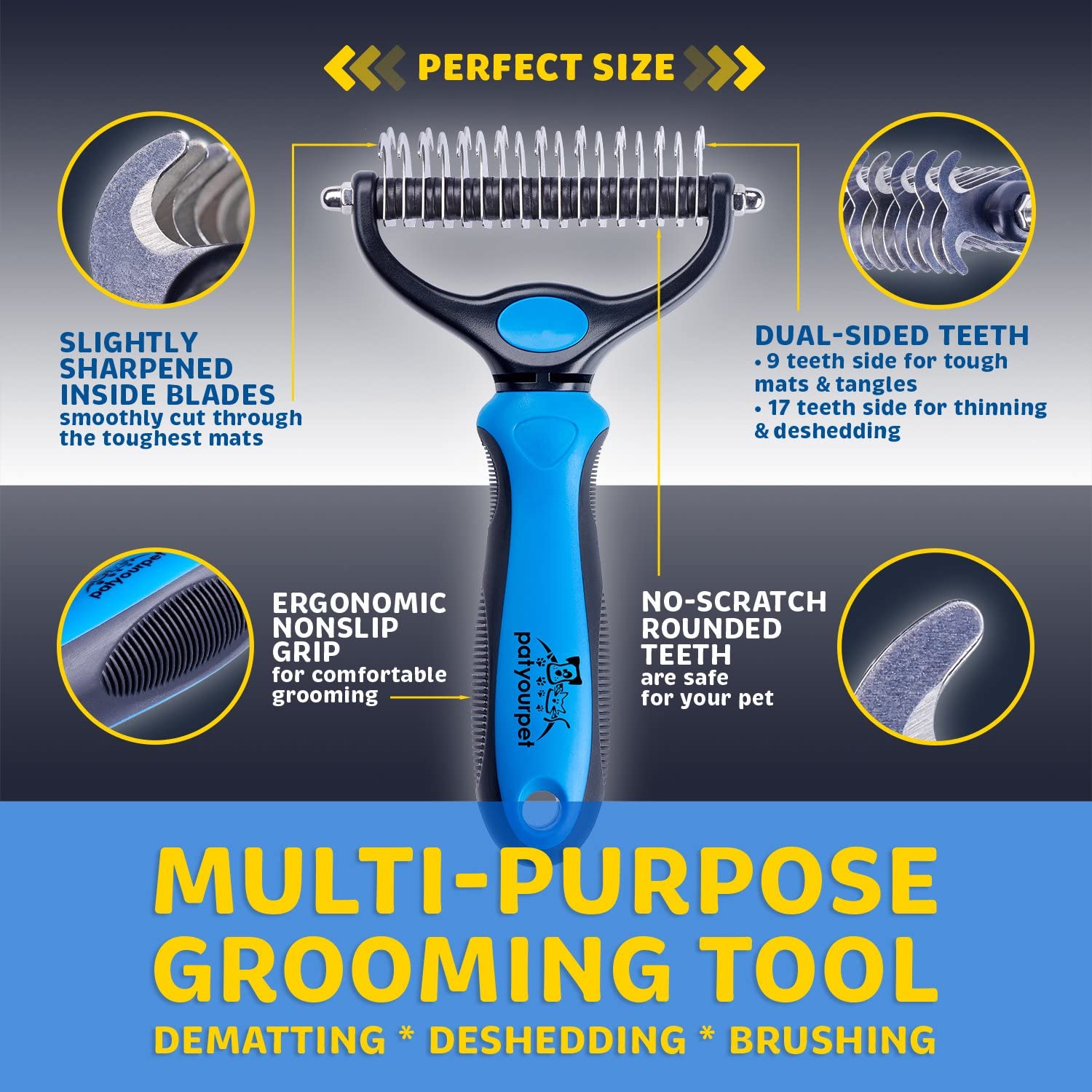 Dubbelzijdige Pet Grooming Borstel