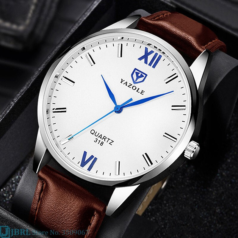 Heren Lederen Stijl Armband Polshorloge
