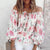 Bloemen Blouse met Ruches Mouwen