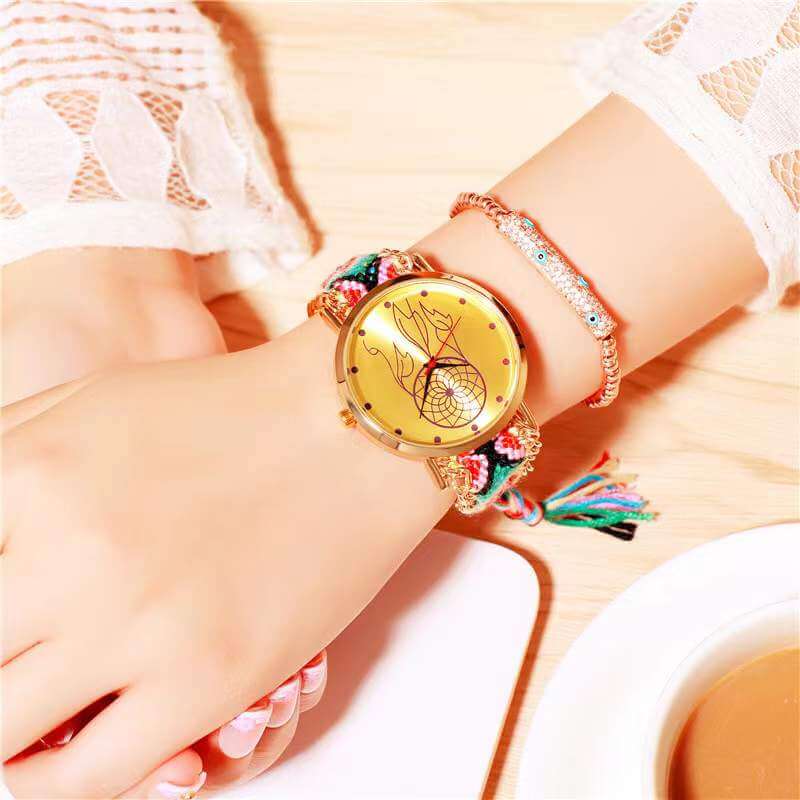 Geweven dromenvanger horloge