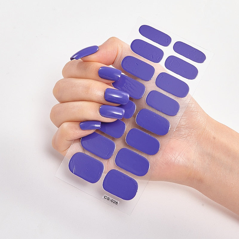 Solide Kleuren Nagelstickers (16 tips/set)