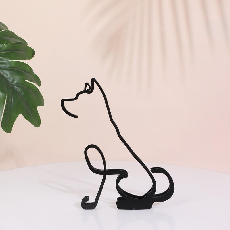 Minimalistische Hond Kunst Sculptuur