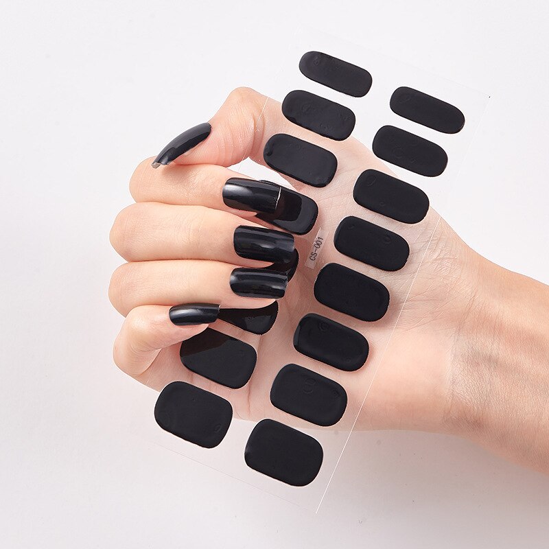 Solide Kleuren Nagelstickers (16 tips/set)