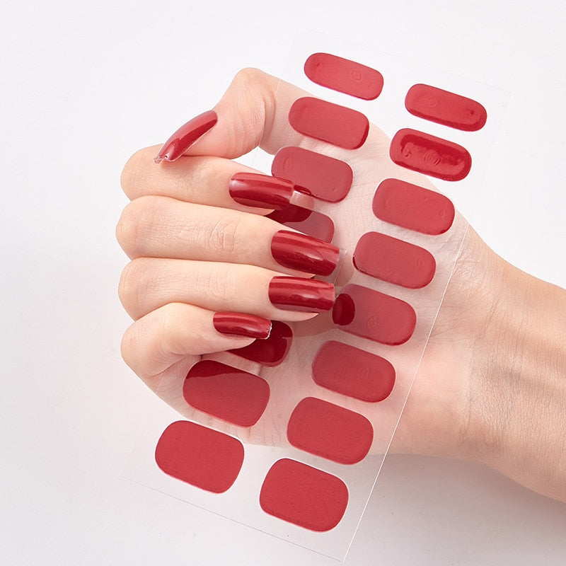 Solide Kleuren Nagelstickers (16 tips/set)