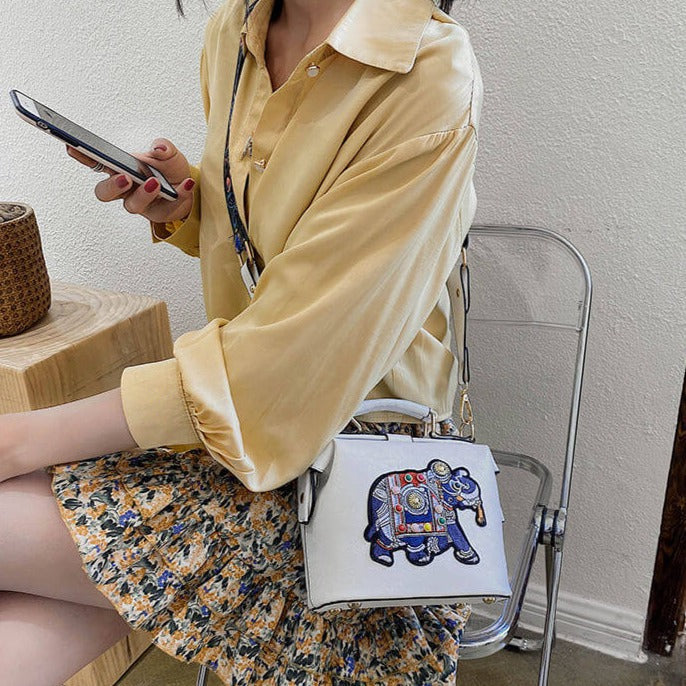 Mandala Geborduurde Tas