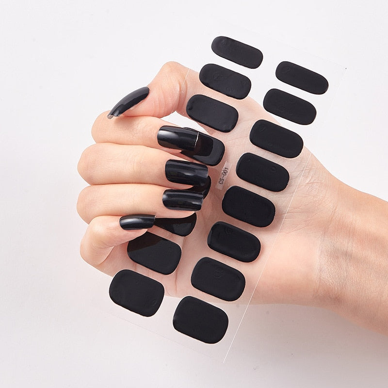 Solide Kleuren Nagelstickers (16 tips/set)