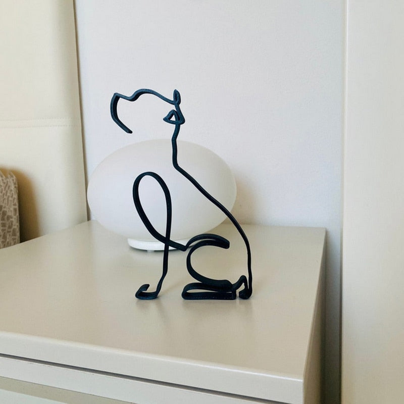 Minimalistische Hond Kunst Sculptuur