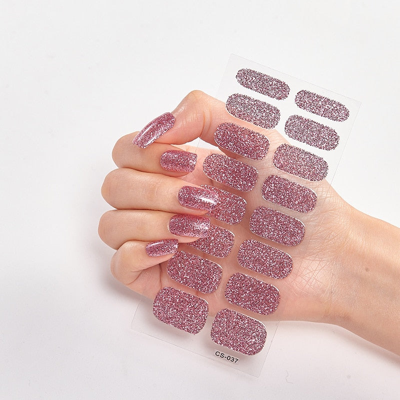 Solide Kleuren Nagelstickers (16 tips/set)