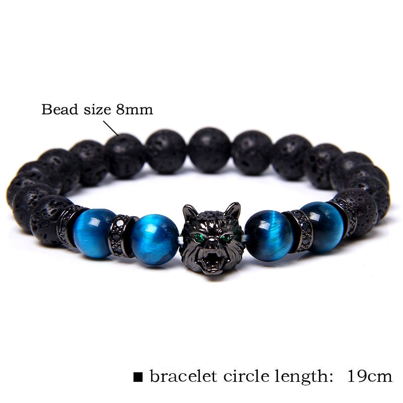 Wolf tijgeroog kralen armband