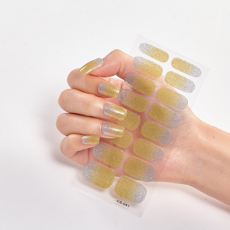 Solide Kleuren Nagelstickers (16 tips/set)