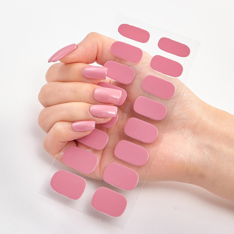 Solide Kleuren Nagelstickers (16 tips/set)