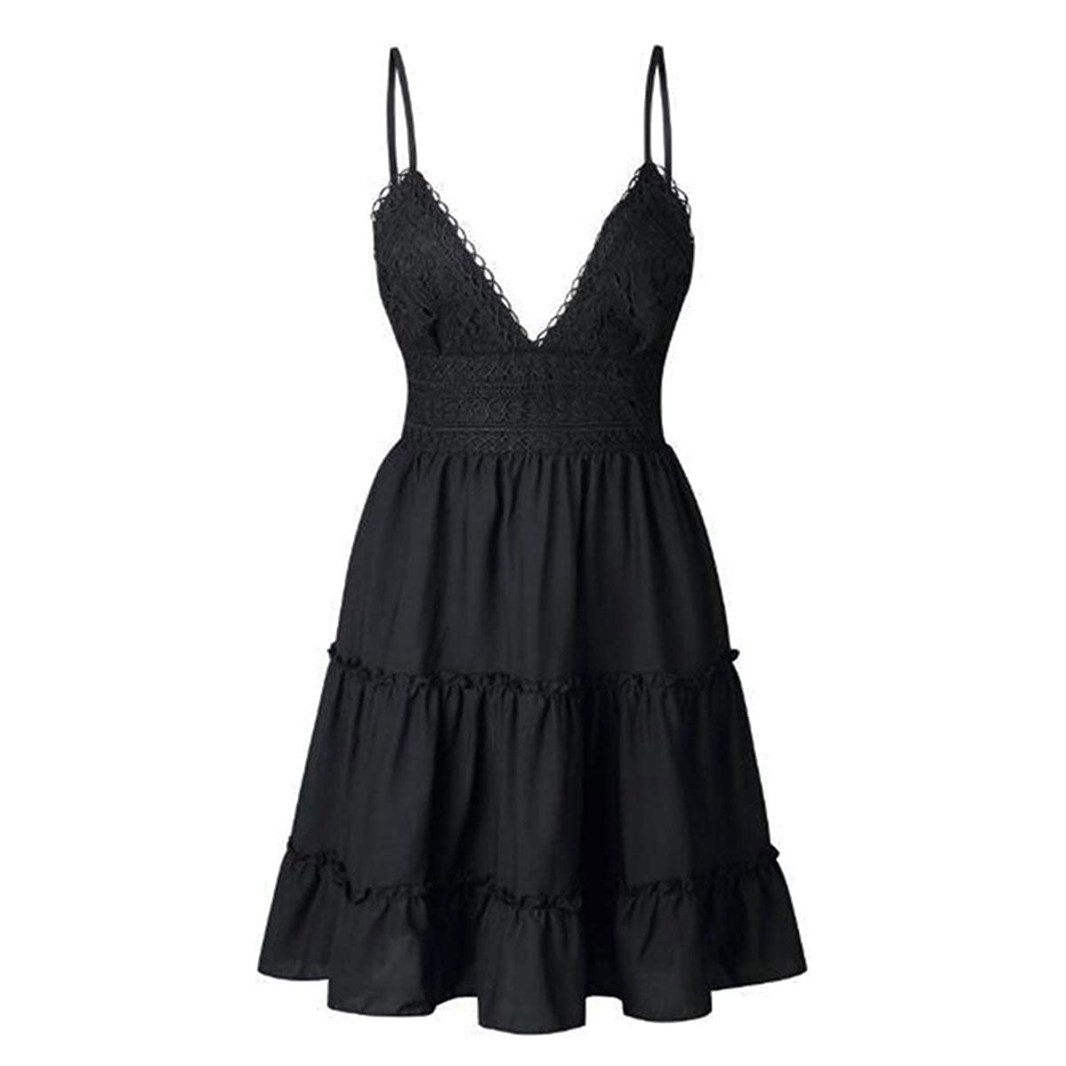 Vrouwen V-hals Spaghetti Strap Jurk