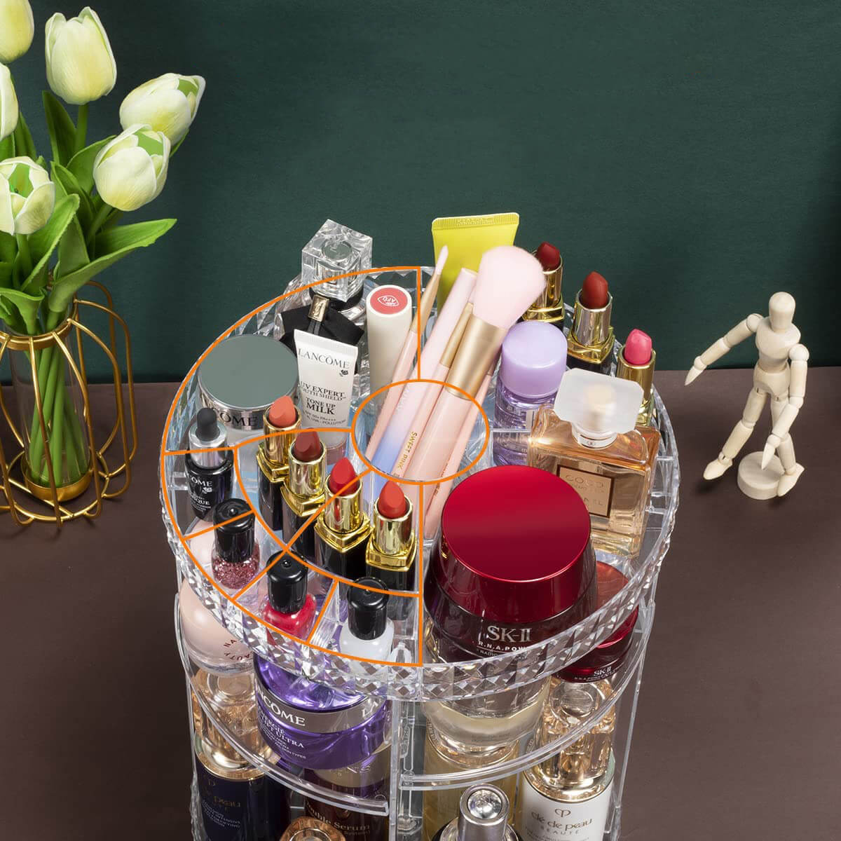 Roterende make-up organiser