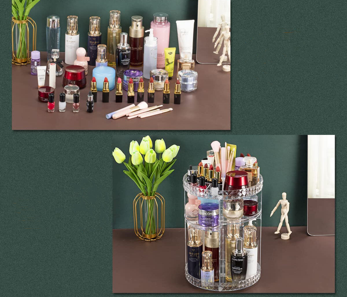 Roterende make-up organiser