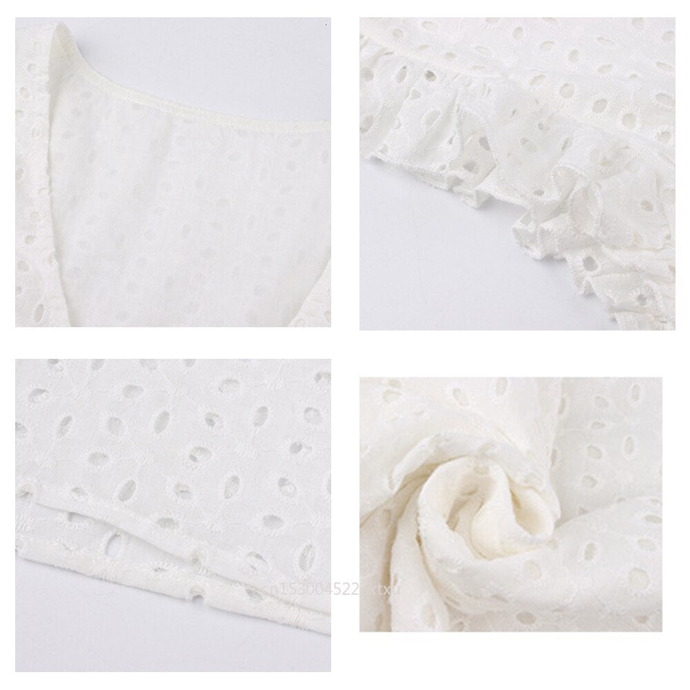 Jurk met korte ruche mouwtjes