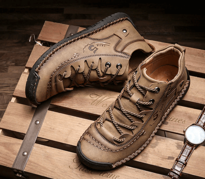 Vintage Leren Stijl Laarzen Voor Mannen