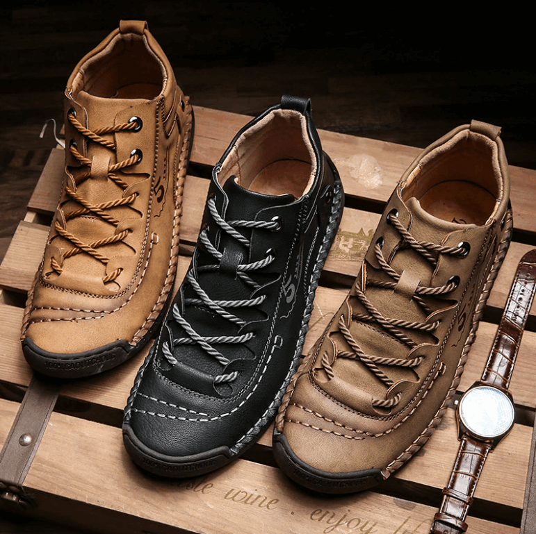 Vintage Leren Stijl Laarzen Voor Mannen