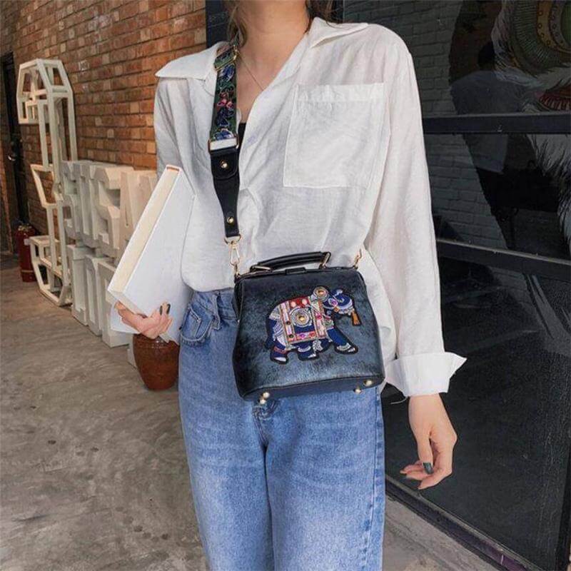 Mandala Geborduurde Tas