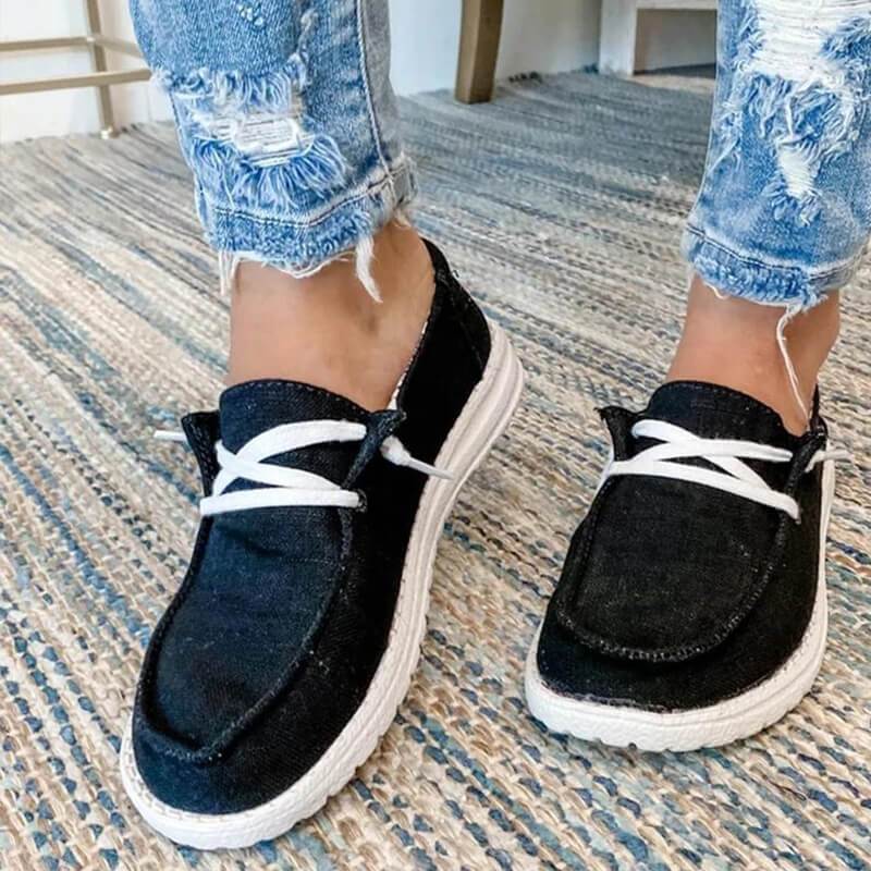 Dames Canvas Lace-Up Loafers