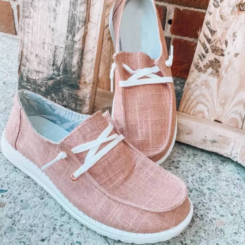 Dames Canvas Lace-Up Loafers