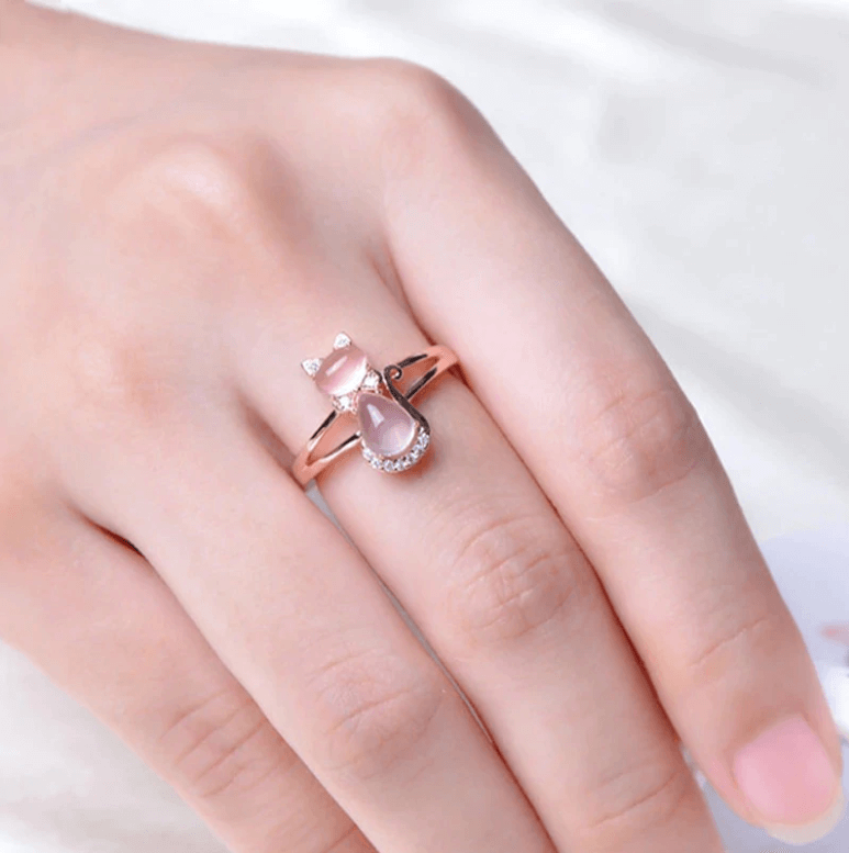Opaal Kat Ring