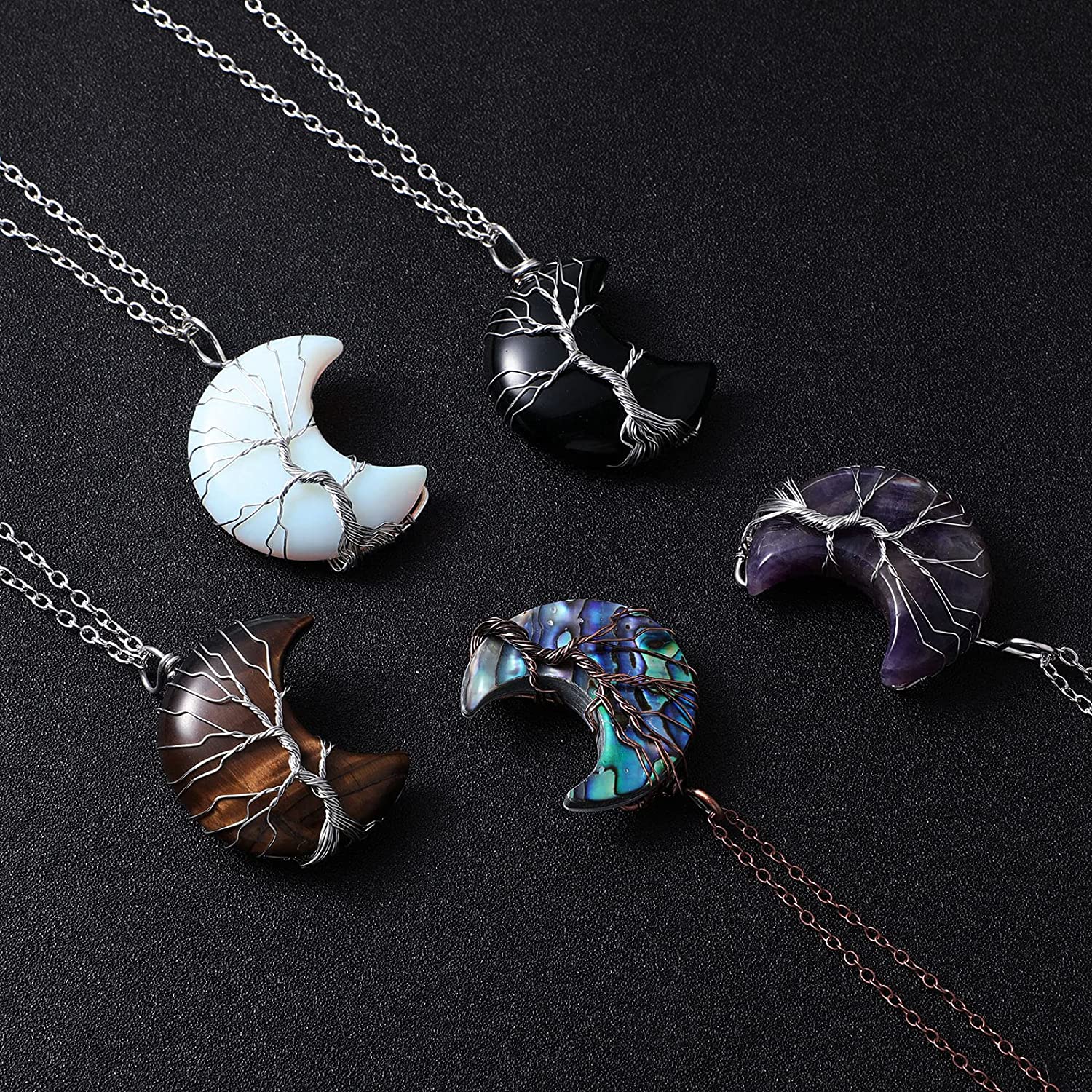 Tree of Life Halve Maan Ketting