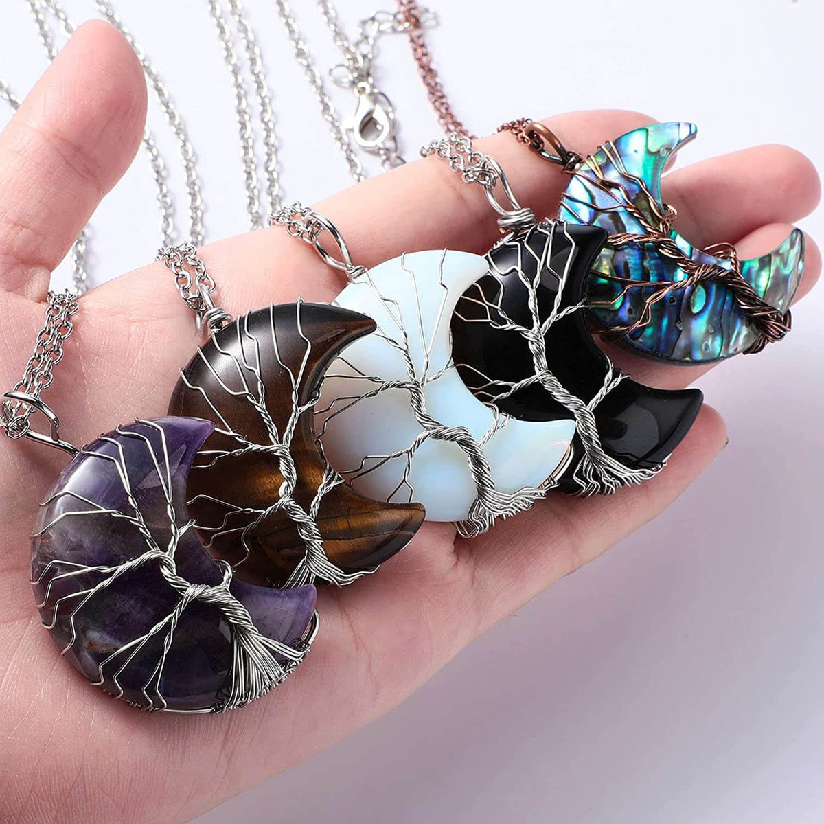 Tree of Life Halve Maan Ketting