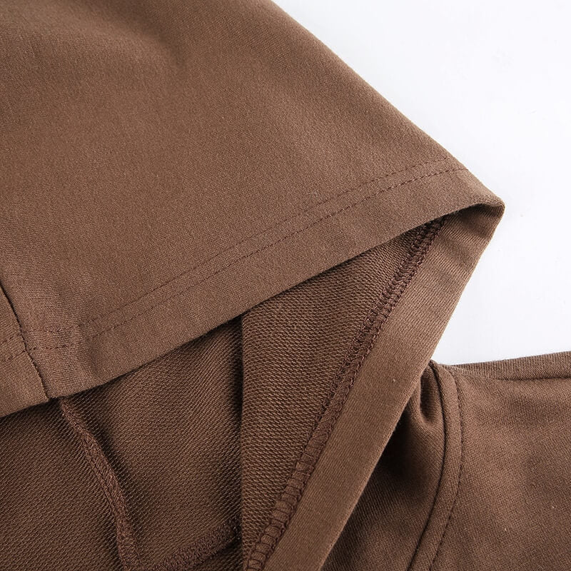 Extra Slanke Gekroesde Zip-Up Hoodie