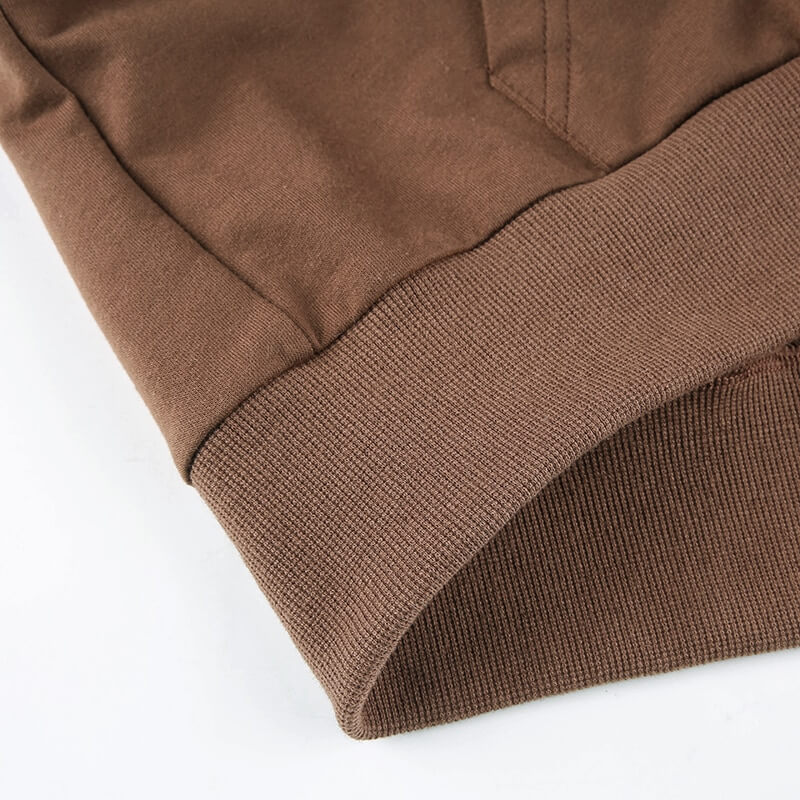 Extra Slanke Gekroesde Zip-Up Hoodie