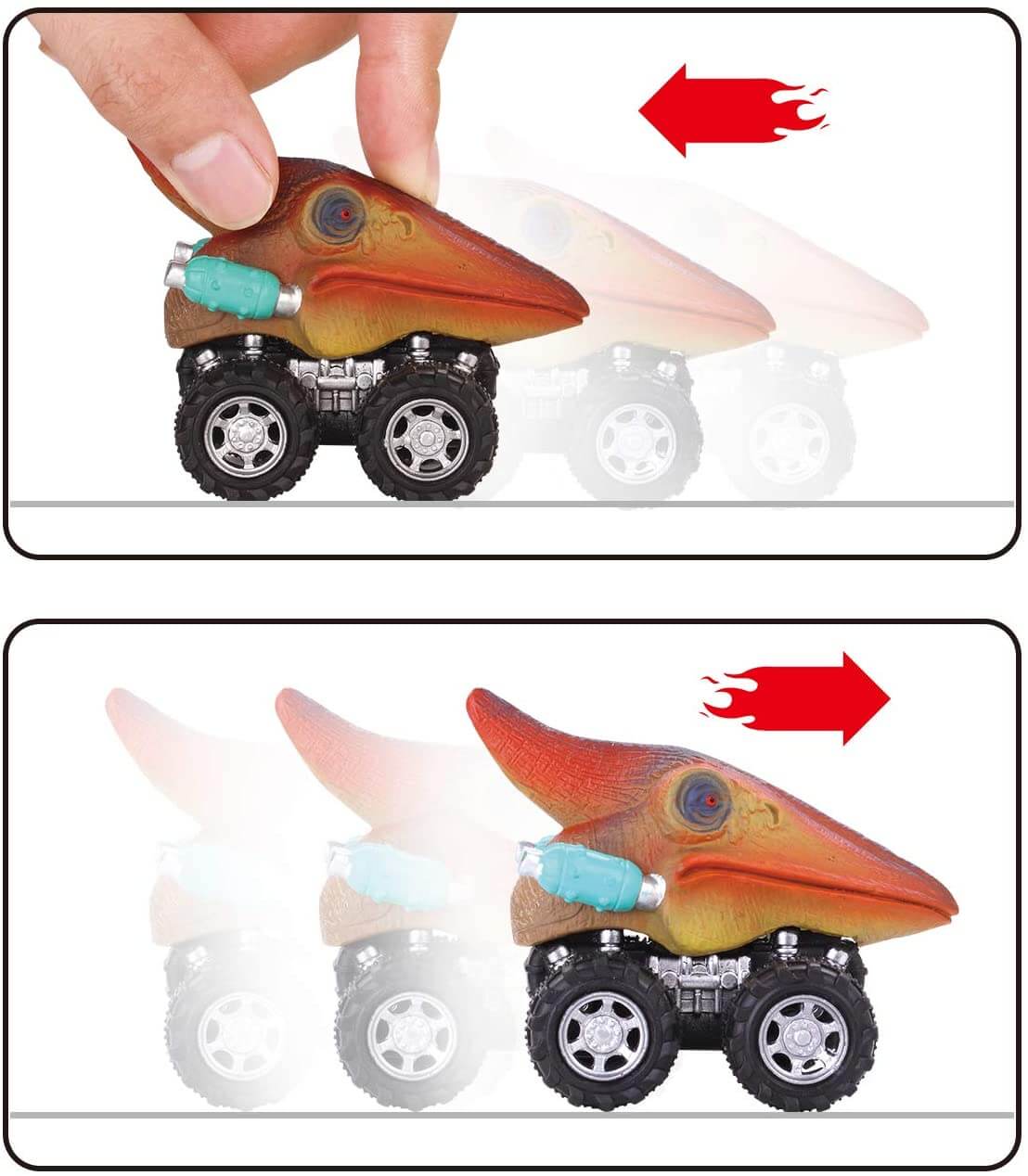 Pull Back Dinosaurus Mini Auto (6st)