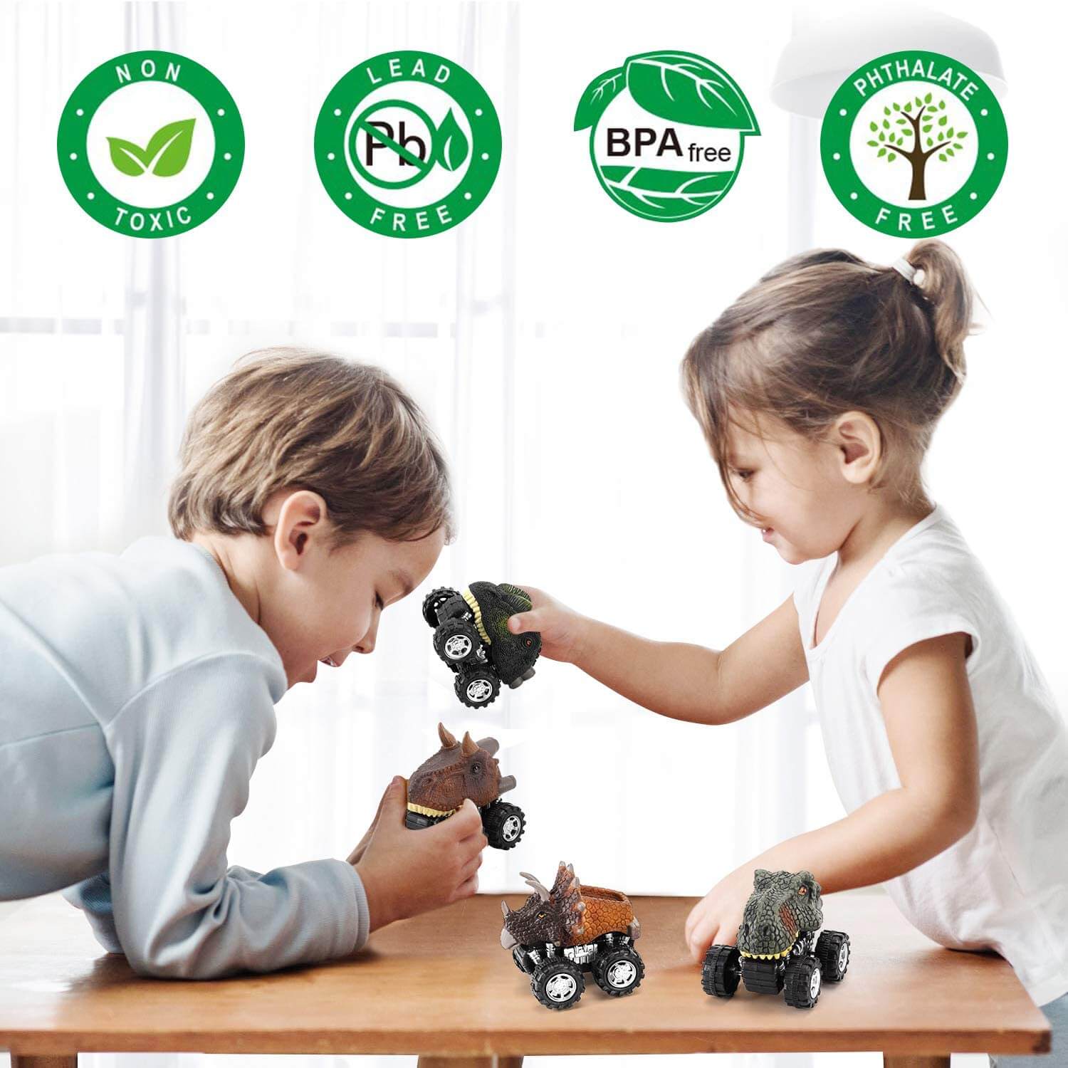 Pull Back Dinosaurus Mini Auto (6st)