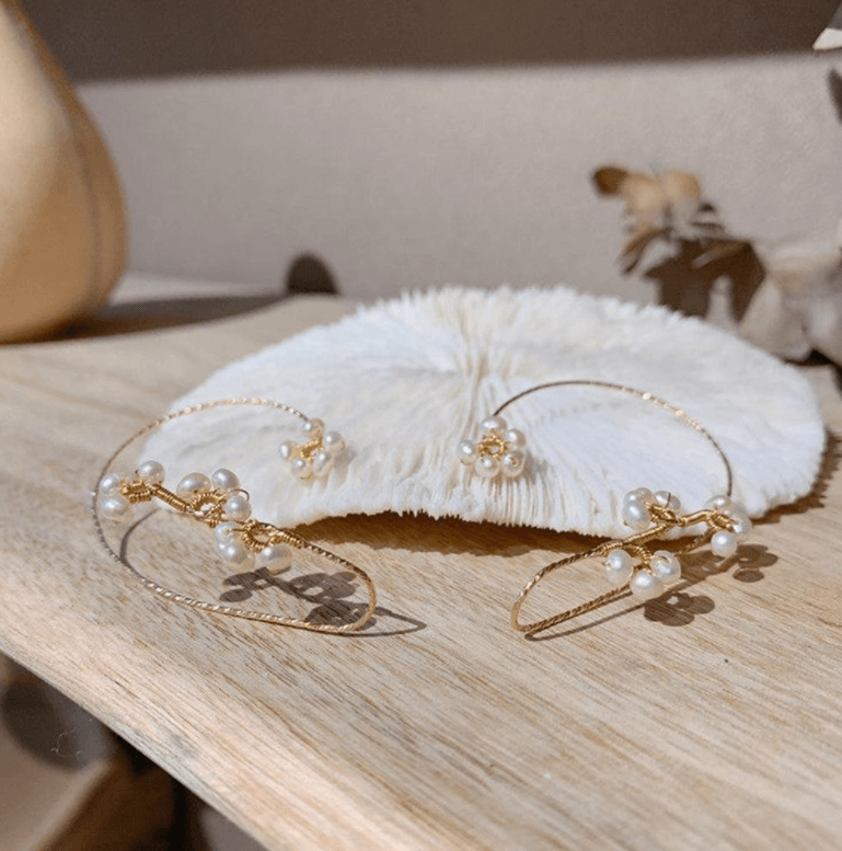 Bloem Art Clip Oorbellen