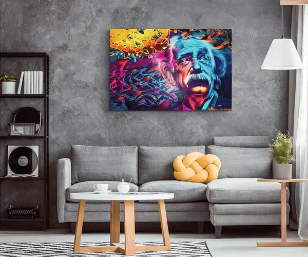 Einstein Graffiti Canvass Muurkunst