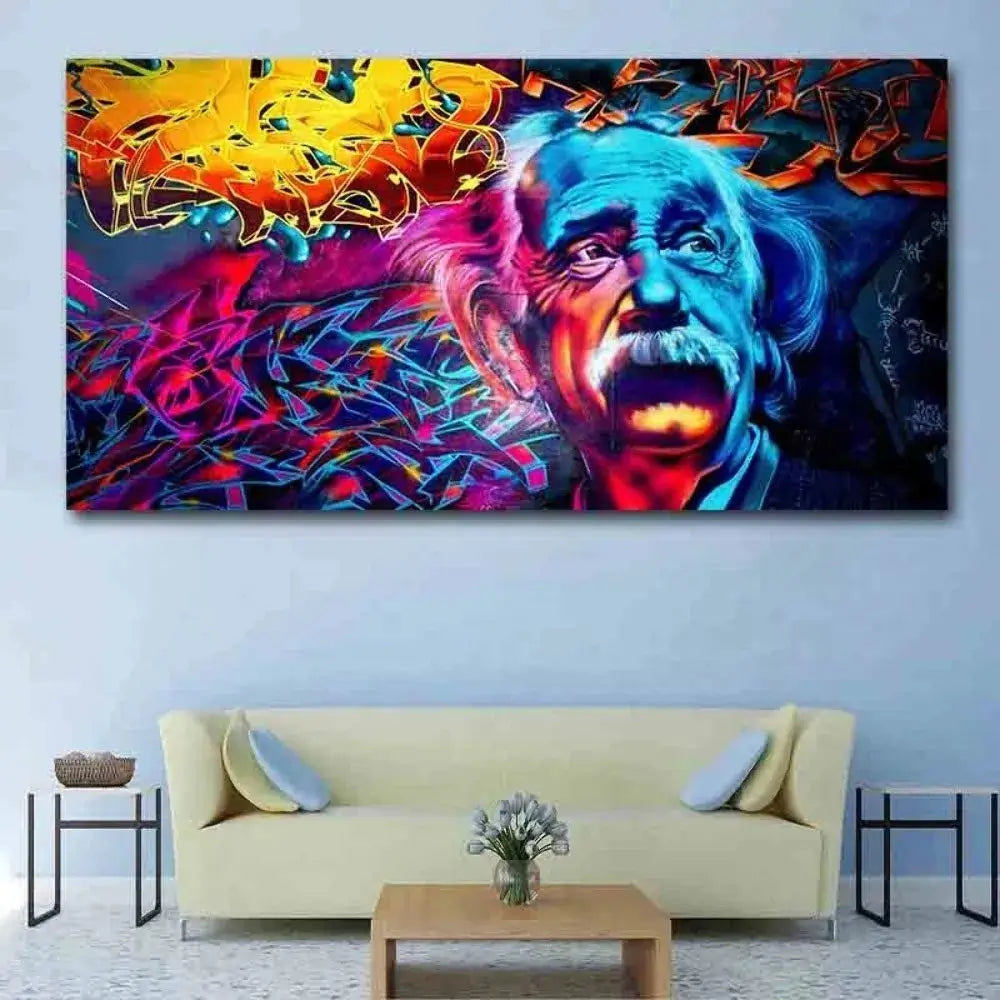 Einstein Graffiti Canvass Muurkunst