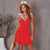 Vrouwen V-hals Spaghetti Strap Jurk