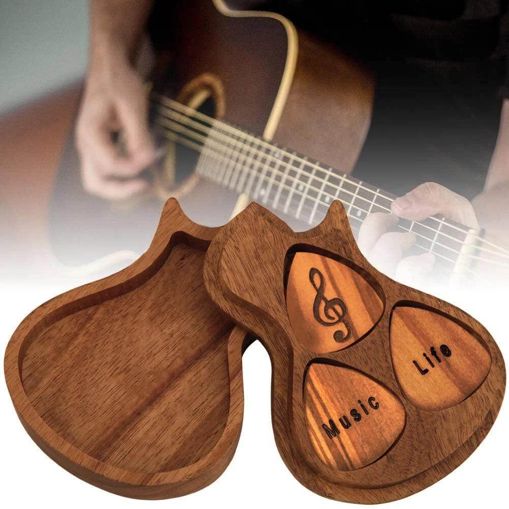 Gegraveerde houten gitaar Picks