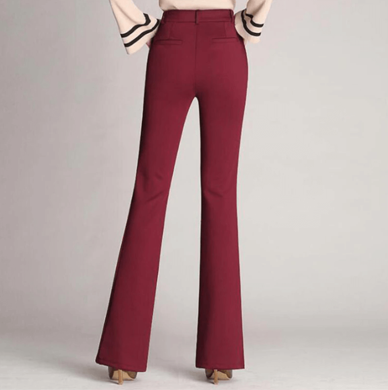Slanke Uitlopende High Waist Broek
