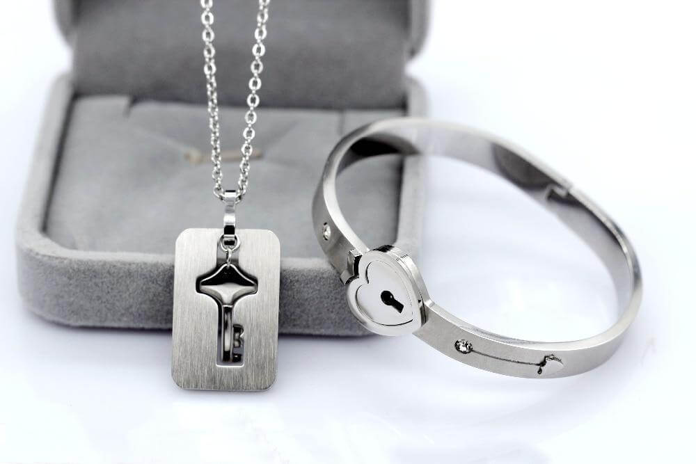 "JE BENT DE SLEUTEL NAAR MIJN HART" Armband + Ketting Set