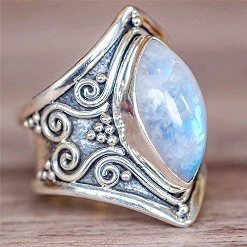 Boheemse stijl maansteen ring