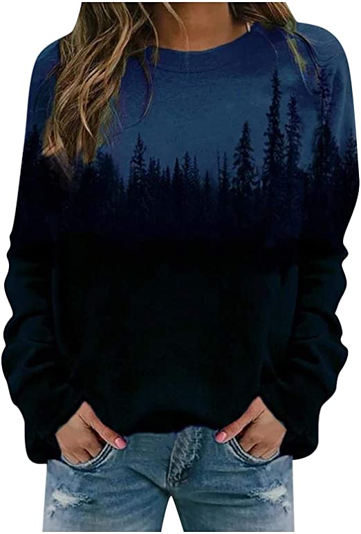 Mountain Bedrukte Pullover Sweatshirts