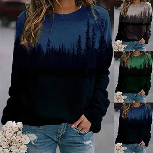 Mountain Bedrukte Pullover Sweatshirts