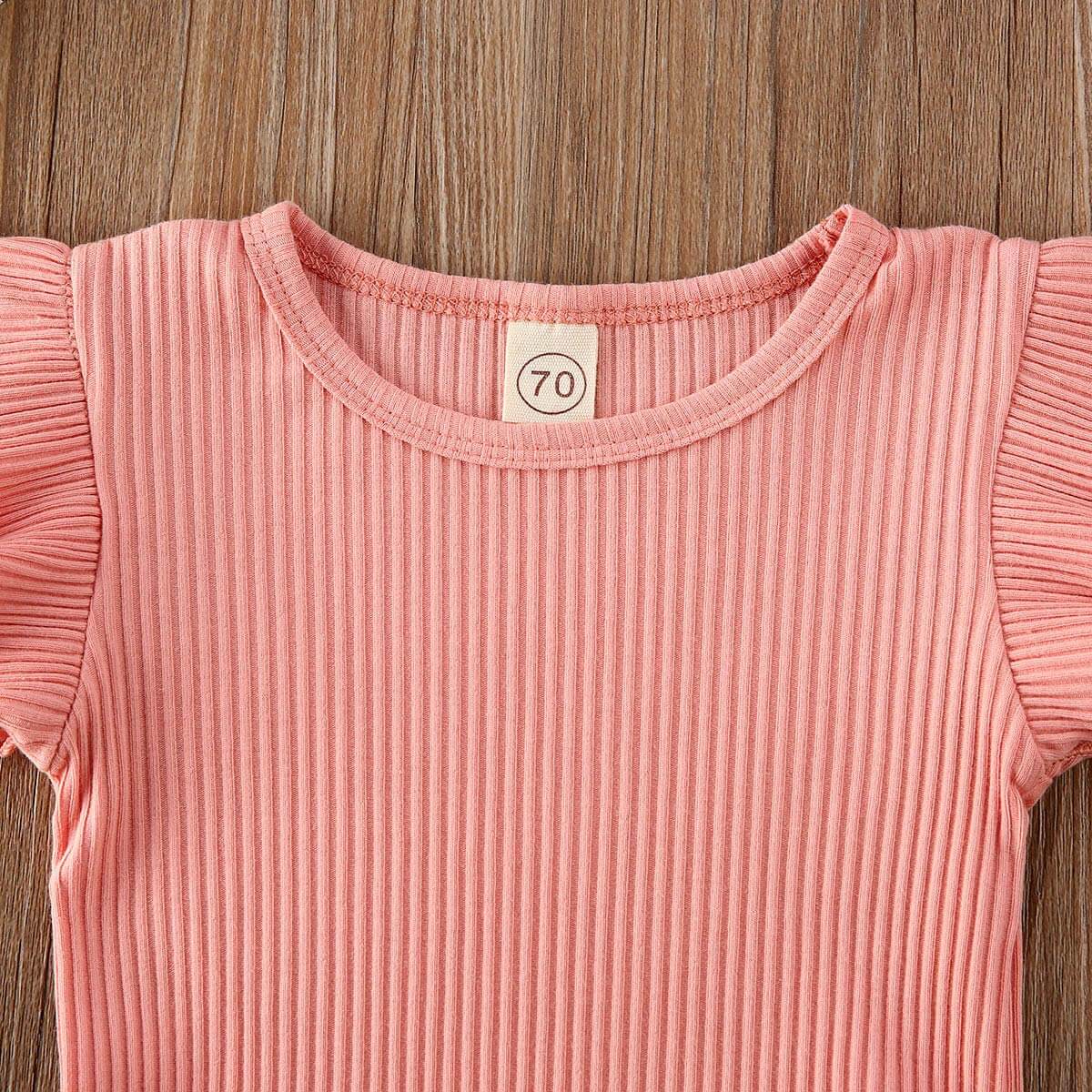 Ruffled Geribde Gebloemde Shortset