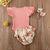 Ruffled Geribde Gebloemde Shortset