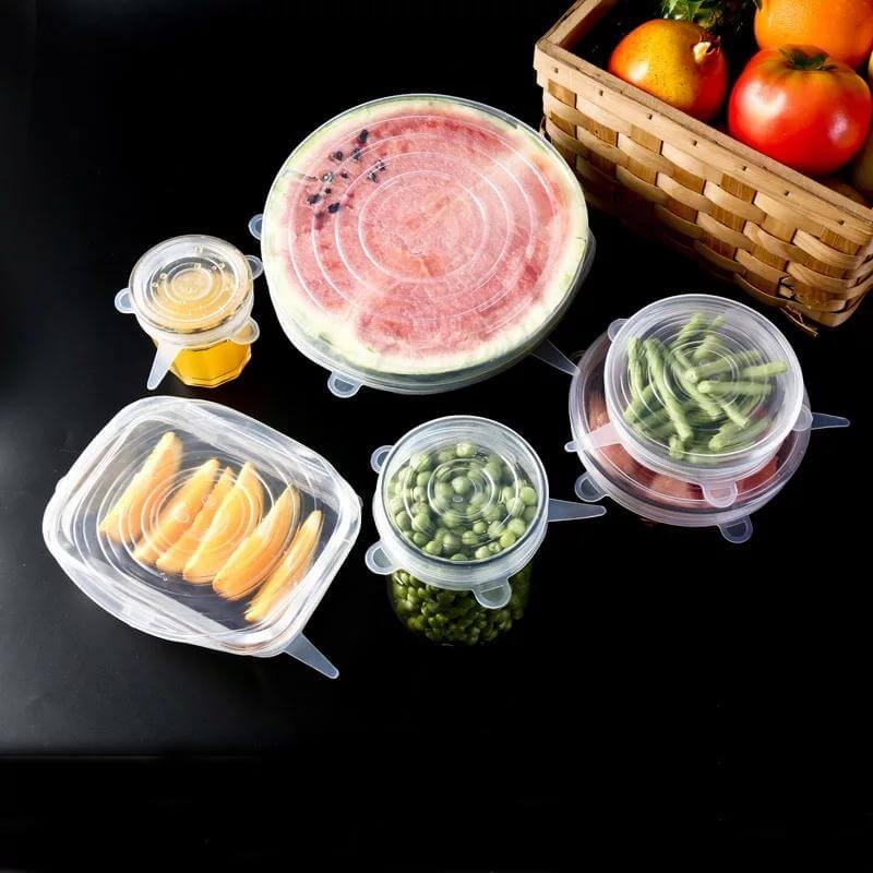 Silicone Stretch Deksels (6 stuks)