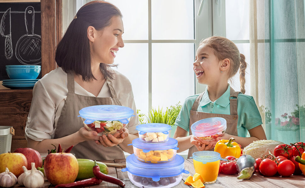 Silicone Stretch Deksels (6 stuks)