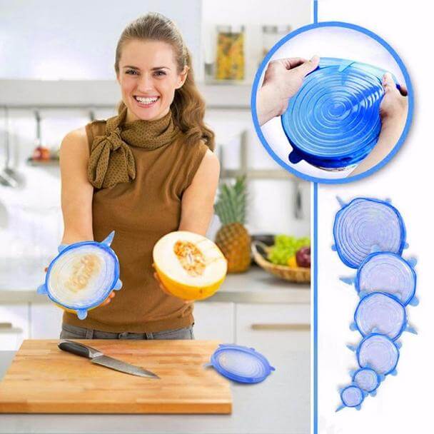 Silicone Stretch Deksels (6 stuks)