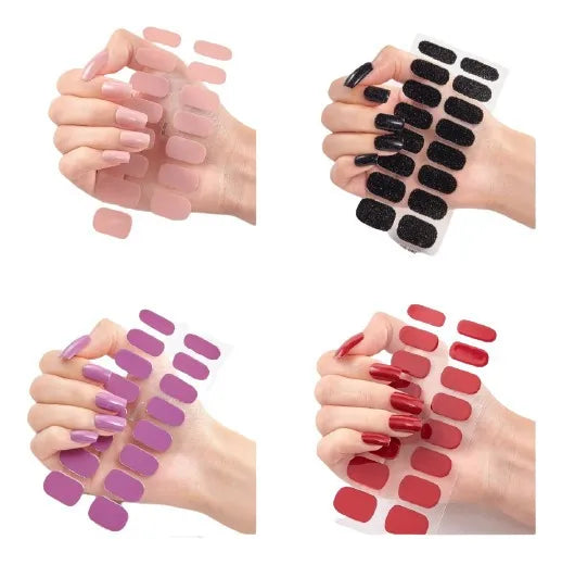 Solide Kleuren Nagelstickers (16 tips/set)